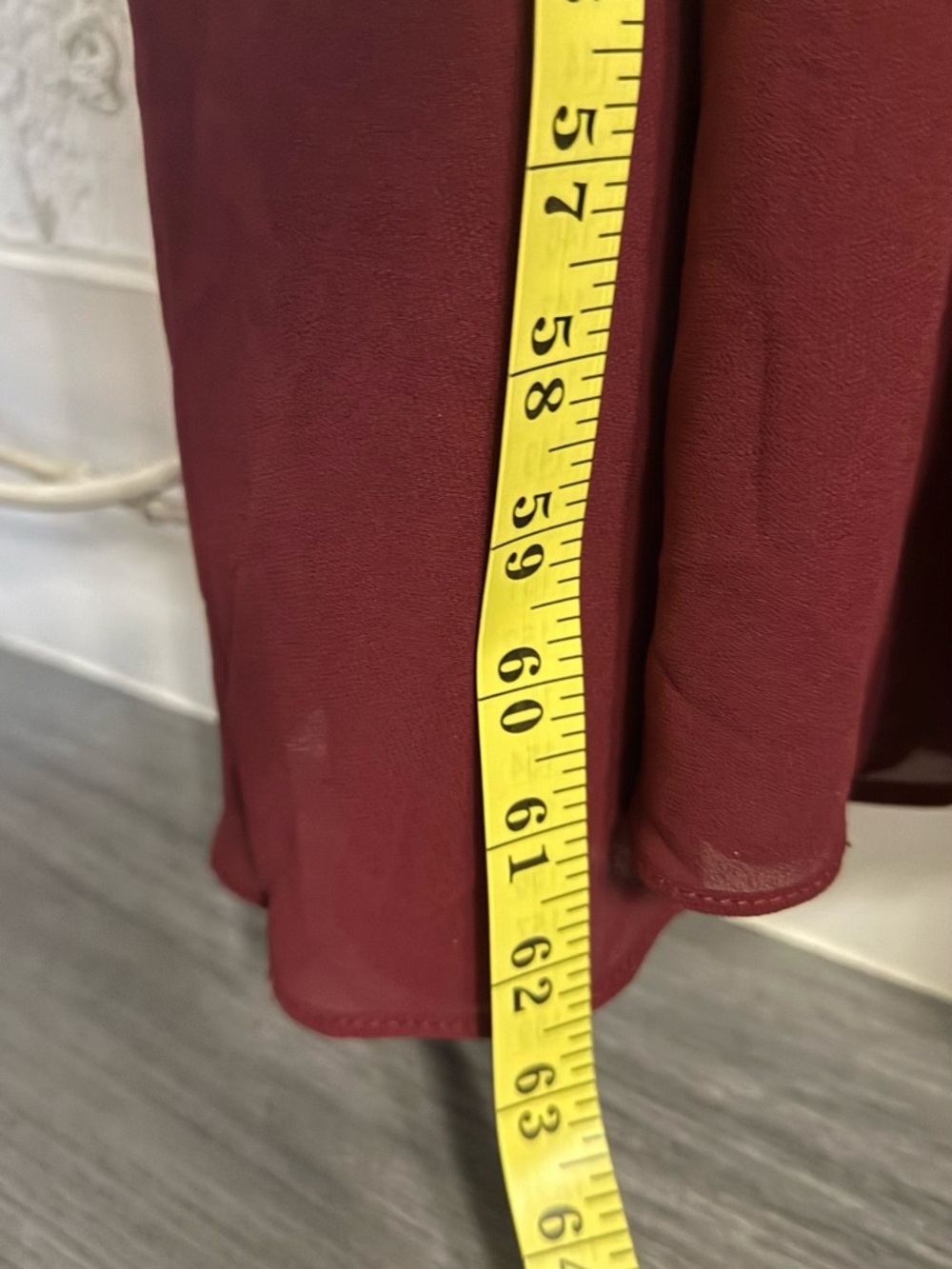 MIUSOL Burgundy Lace Maxi Dress Size XLFormal Evening Gown with Train Minor Flaw - Picture 11 of 11